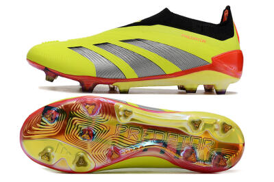 Adidas Predator Accuracy+ Laceless FG Firm Ground Soccer Cleats - Yellow/Black/Grey