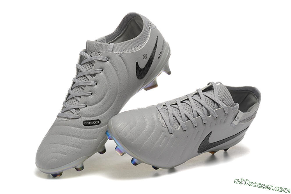 Nike Tiempo Legend 10 Elite FG Firm Ground Soccer Cleats - Grey/Black/Silver 6
