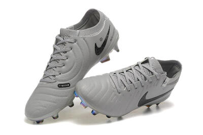 Nike Tiempo Legend 10 Elite FG Firm Ground Soccer Cleats - Grey/Black/Silver