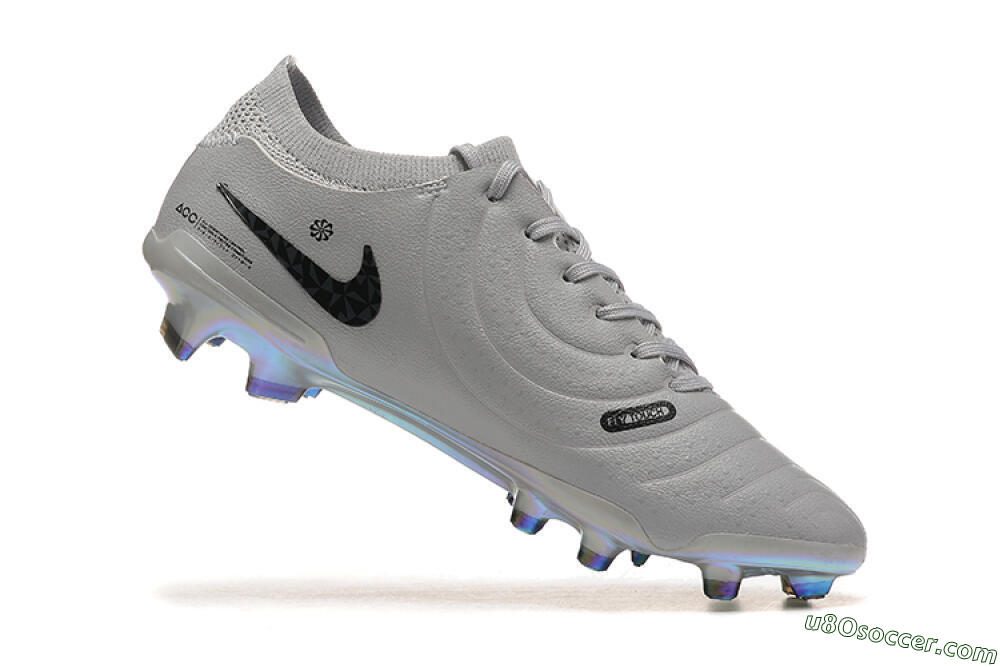 Nike Tiempo Legend 10 Elite FG Firm Ground Soccer Cleats - Grey/Black/Silver 7