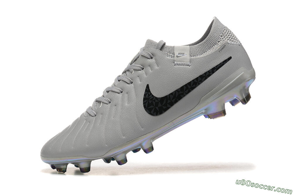 Nike Tiempo Legend 10 Elite FG Firm Ground Soccer Cleats - Grey/Black/Silver 8