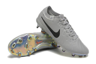 Nike Tiempo Legend 10 Elite FG Firm Ground Soccer Cleats - Grey/Black/Silver