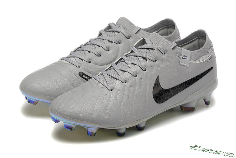 Nike Tiempo Legend 10 Elite FG Firm Ground Soccer Cleats - Grey/Black/Silver 5