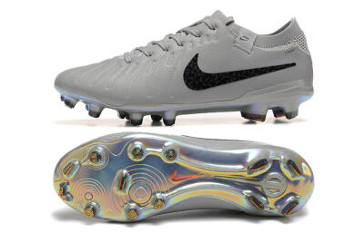Nike Tiempo Legend 10 Elite FG Firm Ground Soccer Cleats - Grey/Black/Silver