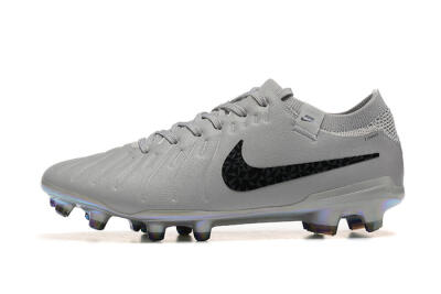 Nike Tiempo Legend 10 Elite FG Firm Ground Soccer Cleats - Grey/Black/Silver