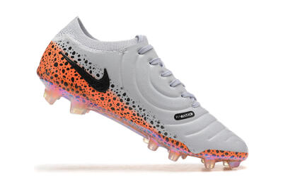 Nike Tiempo Legend 10 Elite FG Firm Ground Soccer Cleats - Grey/Orange/Black