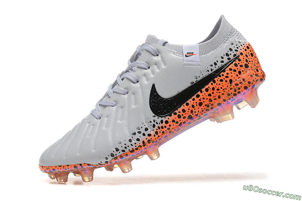 Nike Tiempo Legend 10 Elite FG Firm Ground Soccer Cleats - Grey/Orange/Black 8