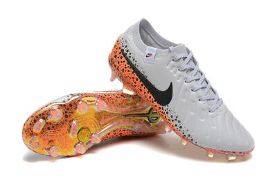 Nike Tiempo Legend 10 Elite FG Firm Ground Soccer Cleats - Grey/Orange/Black