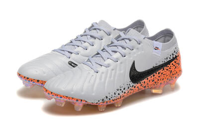 Nike Tiempo Legend 10 Elite FG Firm Ground Soccer Cleats - Grey/Orange/Black