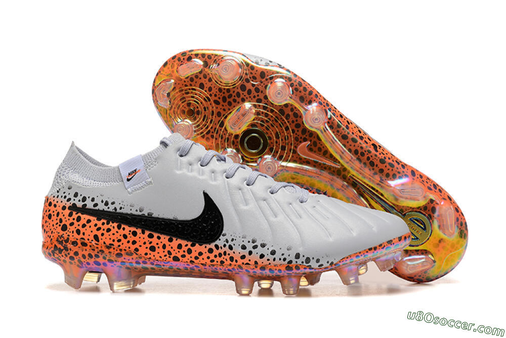 Nike Tiempo Legend 10 Elite FG Firm Ground Soccer Cleats - Grey/Orange/Black 1