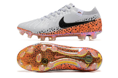 Nike Tiempo Legend 10 Elite FG Firm Ground Soccer Cleats - Grey/Orange/Black