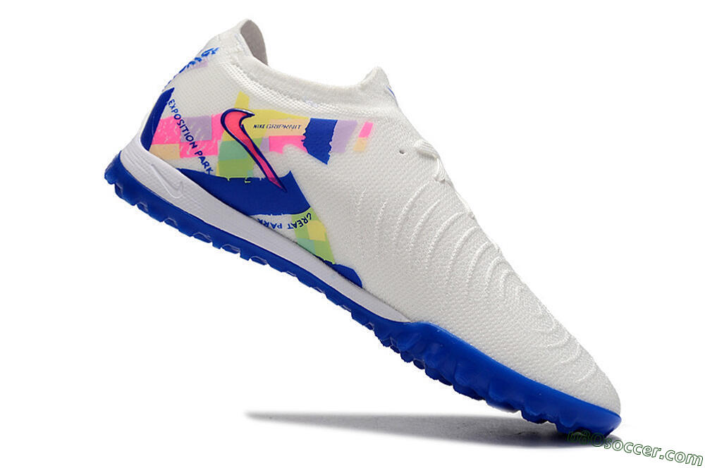 Nike Phantom Luna Elite TF Artificial Turf Soccer Shoes - White/Blue/Pink/Yellow 4