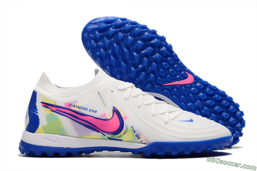 Nike Phantom Luna Elite TF Artificial Turf Soccer Shoes - White/Blue/Pink/Yellow 1