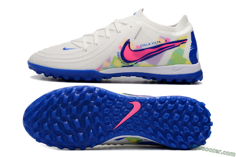 Nike Phantom Luna Elite TF Artificial Turf Soccer Shoes - White/Blue/Pink/Yellow 0