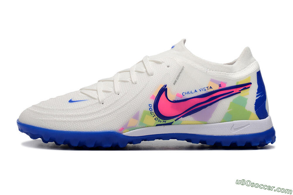 Nike Phantom Luna Elite TF Artificial Turf Soccer Shoes - White/Blue/Pink/Yellow 2