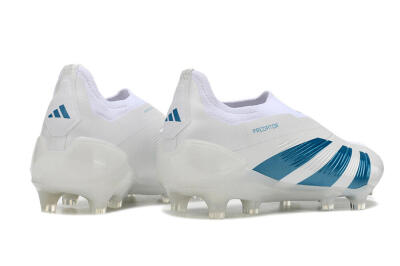 Adidas Predator Accuracy+ Laceless FG Firm Ground Soccer Cleats - White/Blue