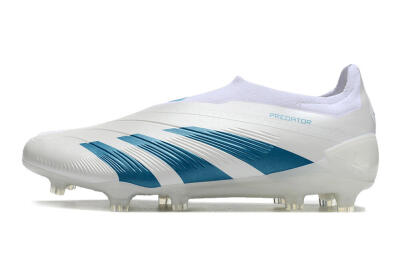 Adidas Predator Accuracy+ Laceless FG Firm Ground Soccer Cleats - White/Blue