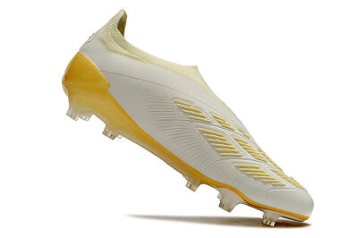 Adidas Predator Accuracy+ Laceless FG Firm Ground Soccer Cleats - White/Beige