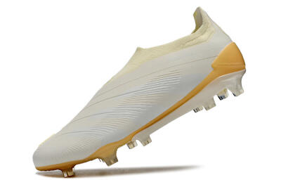 Adidas Predator Accuracy+ Laceless FG Firm Ground Soccer Cleats - White/Beige