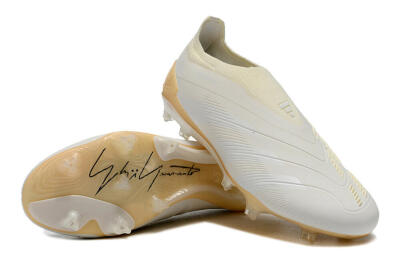 Adidas Predator Accuracy+ Laceless FG Firm Ground Soccer Cleats - White/Beige