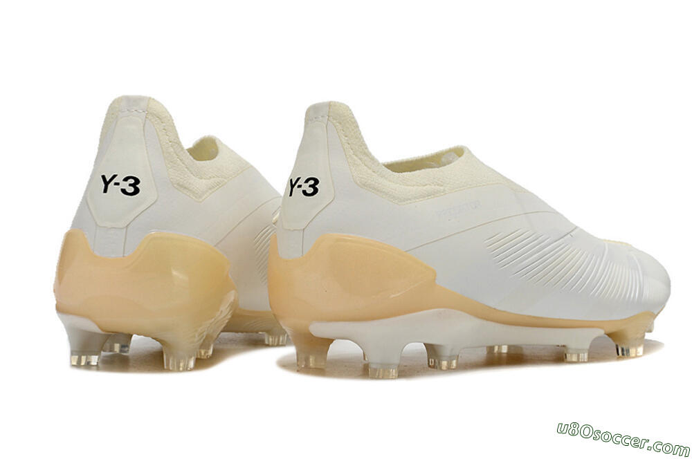 Adidas Predator Accuracy+ Laceless FG Firm Ground Soccer Cleats - White/Beige 6