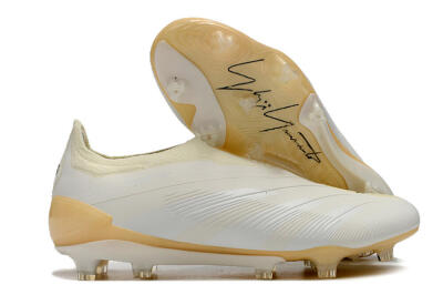 Adidas Predator Accuracy+ Laceless FG Firm Ground Soccer Cleats - White/Beige