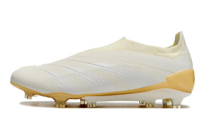 Adidas Predator Accuracy+ Laceless FG Firm Ground Soccer Cleats - White/Beige