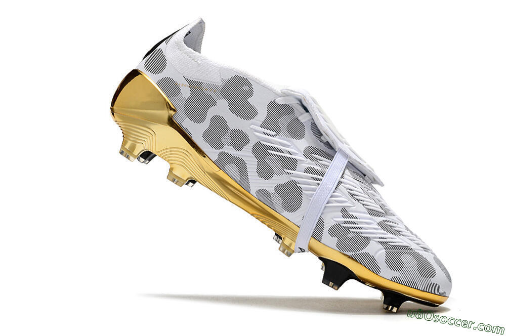 Adidas Predator Elite Foldover Tongue FG Firm Ground Soccer Cleats - White/Silver/Gold/Black 4