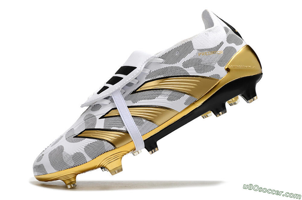 Adidas Predator Elite Foldover Tongue FG Firm Ground Soccer Cleats - White/Silver/Gold/Black 5
