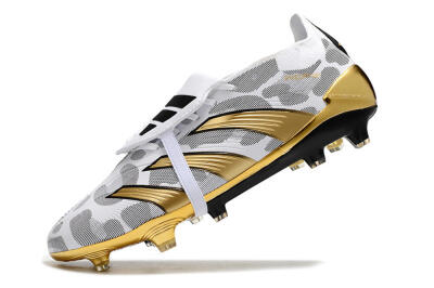 Adidas Predator Elite Foldover Tongue FG Firm Ground Soccer Cleats - White/Silver/Gold/Black