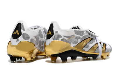 Adidas Predator Elite Foldover Tongue FG Firm Ground Soccer Cleats - White/Silver/Gold/Black