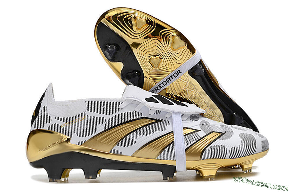 Adidas Predator Elite Foldover Tongue FG Firm Ground Soccer Cleats - White/Silver/Gold/Black 1