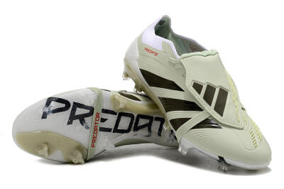Adidas Predator Elite Foldover Tongue FG Firm Ground Soccer Cleats - Beige/Black/White