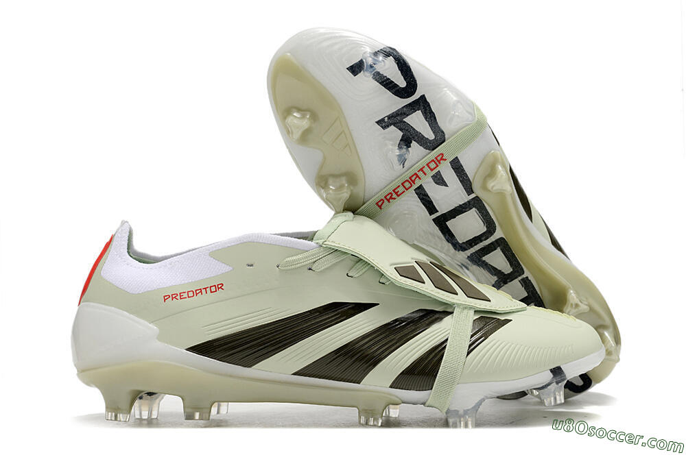 Adidas Predator Elite Foldover Tongue FG Firm Ground Soccer Cleats - Beige/Black/White 1