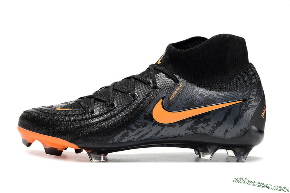 Nike Phantom Luna Elite FG Firm Ground Soccer Cleats - Black/Silver/Orange 2