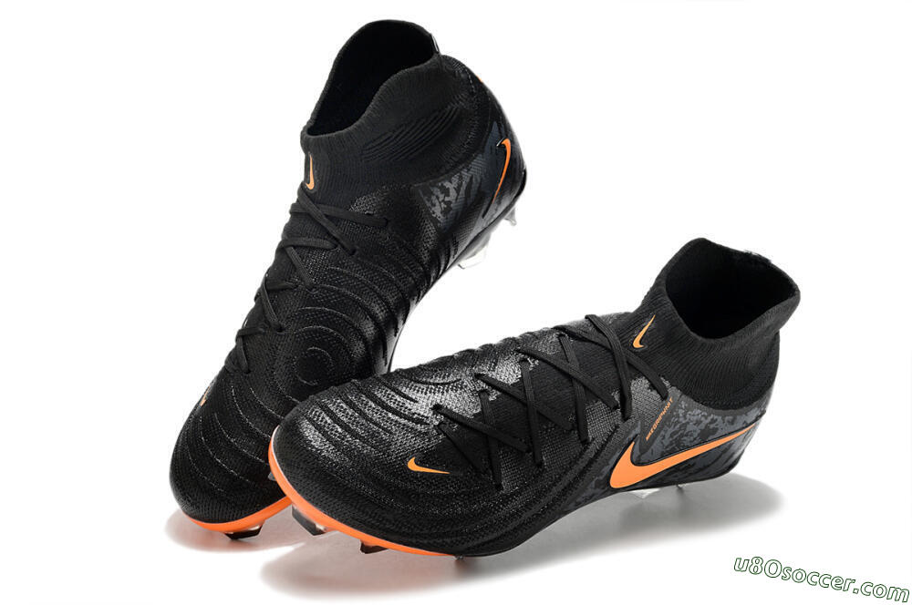 Nike Phantom Luna Elite FG Firm Ground Soccer Cleats - Black/Silver/Orange 3