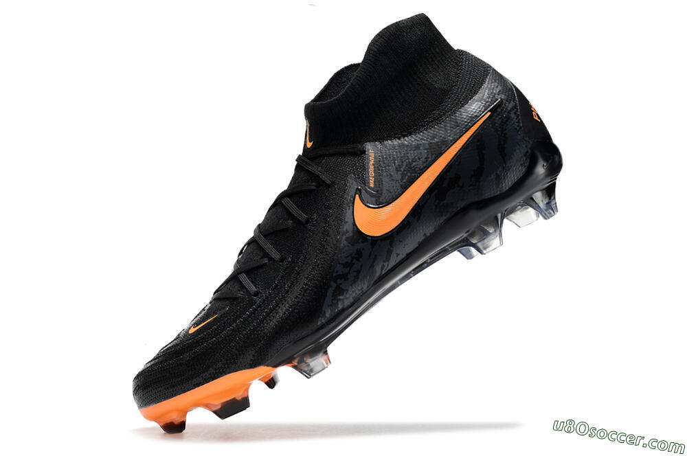 Nike Phantom Luna Elite FG Firm Ground Soccer Cleats - Black/Silver/Orange 5