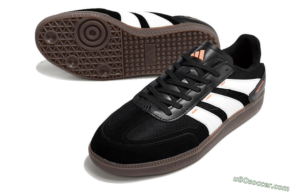 Adidas Predator 24 League IC Indoor & Futsal Soccer Shoes - Black/White/Brown 3
