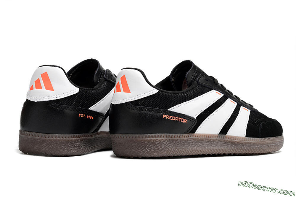 Adidas Predator 24 League IC Indoor & Futsal Soccer Shoes - Black/White/Brown 6