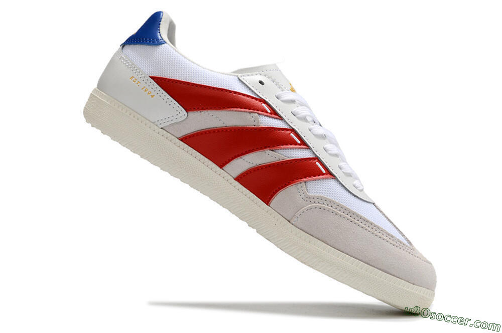 Adidas Predator 24 League IC Indoor & Futsal Soccer Shoes - Grey/White/Red/Blue 4