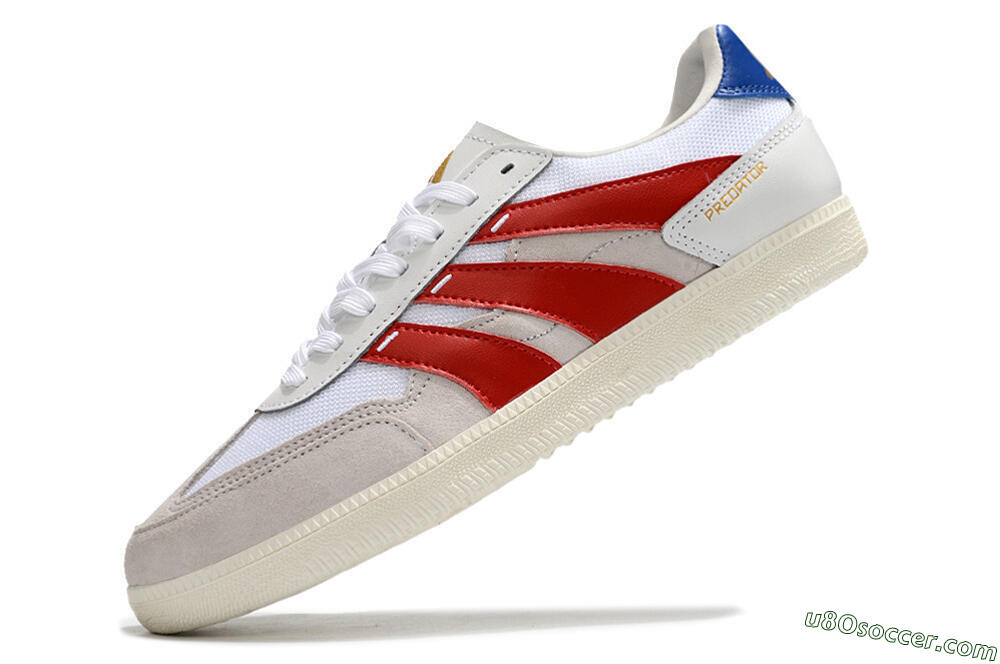 Adidas Predator 24 League IC Indoor & Futsal Soccer Shoes - Grey/White/Red/Blue 5