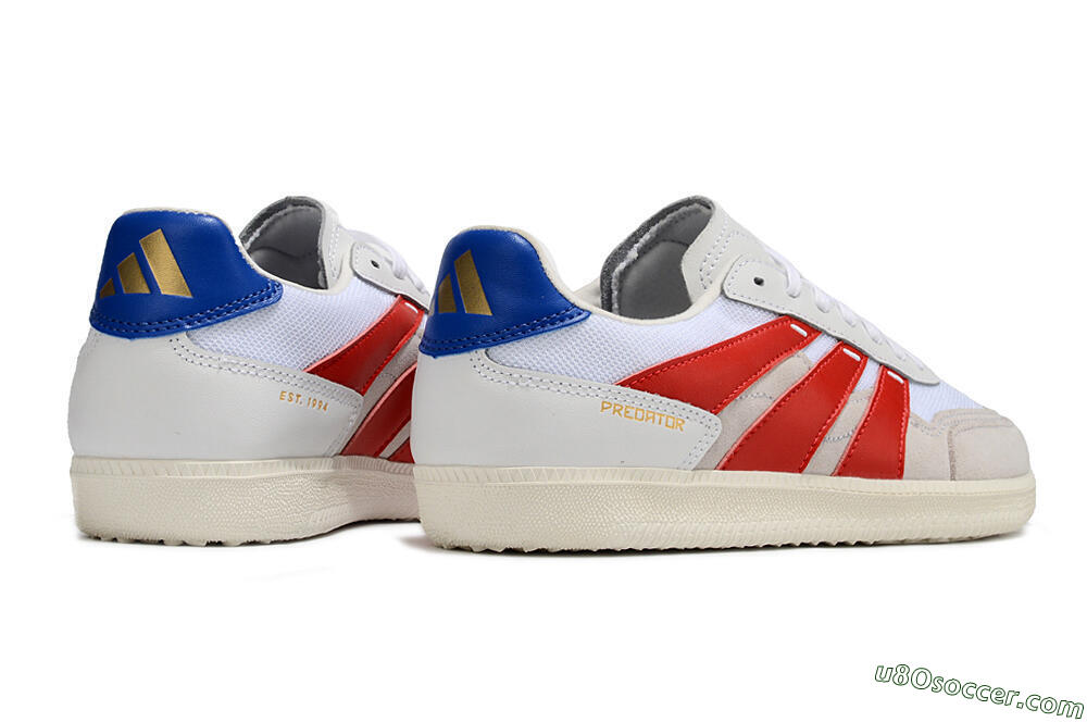 Adidas Predator 24 League IC Indoor & Futsal Soccer Shoes - Grey/White/Red/Blue 6