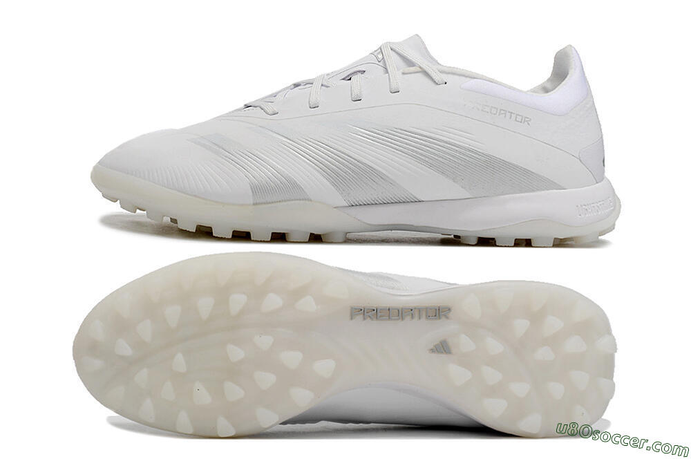 Adidas Predator 24 Elite TF Artificial Turf Soccer Shoes - White/Silver/Beige 0
