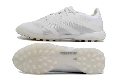 Adidas Predator 24 Elite TF Artificial Turf Soccer Shoes - White/Silver/Beige