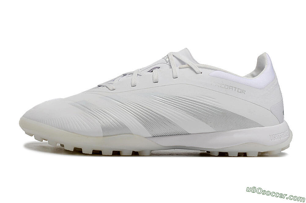 Adidas Predator 24 Elite TF Artificial Turf Soccer Shoes - White/Silver/Beige 2