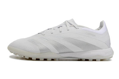 Adidas Predator 24 Elite TF Artificial Turf Soccer Shoes - White/Silver/Beige
