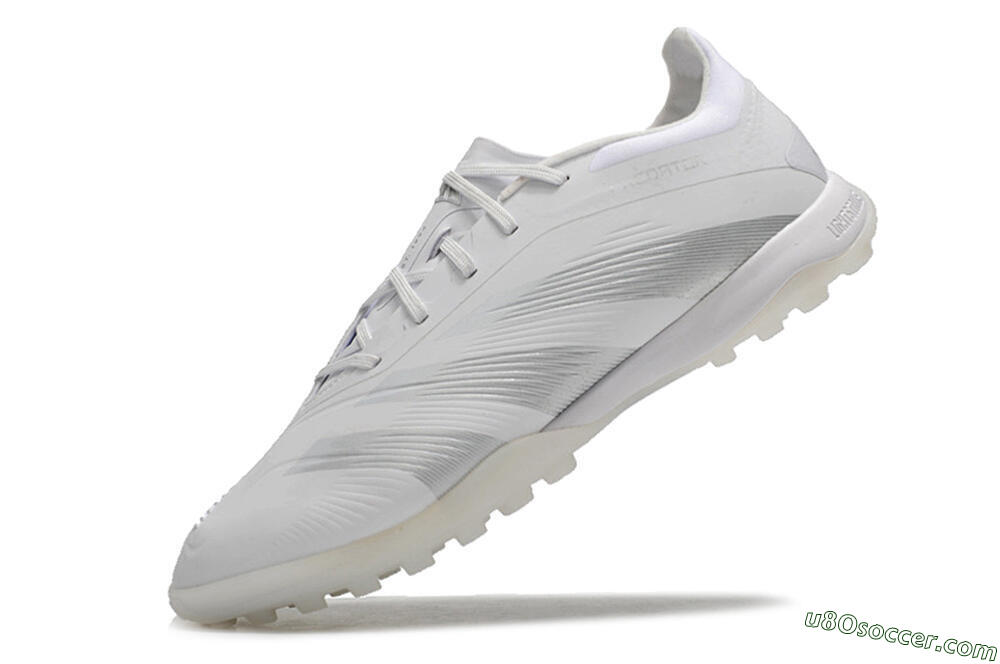 Adidas Predator 24 Elite TF Artificial Turf Soccer Shoes - White/Silver/Beige 5