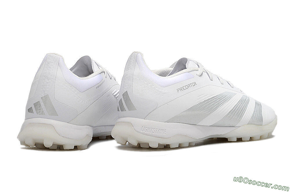 Adidas Predator 24 Elite TF Artificial Turf Soccer Shoes - White/Silver/Beige 6
