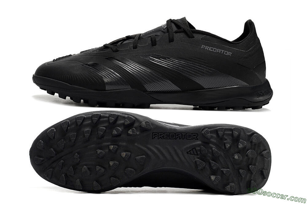 Adidas Predator 24 Elite TF Artificial Turf Soccer Shoes - Black/Silver/Black 0