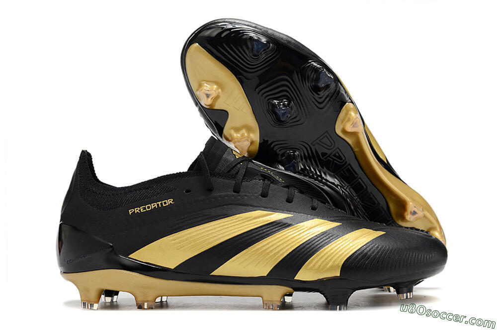 Adidas Predator 24 Elite FG Firm Ground Soccer Cleats - Black/Gold 1